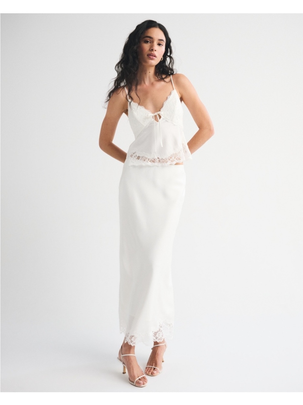 NWT Abercrombie & Fitch White Lace Slip Tank
